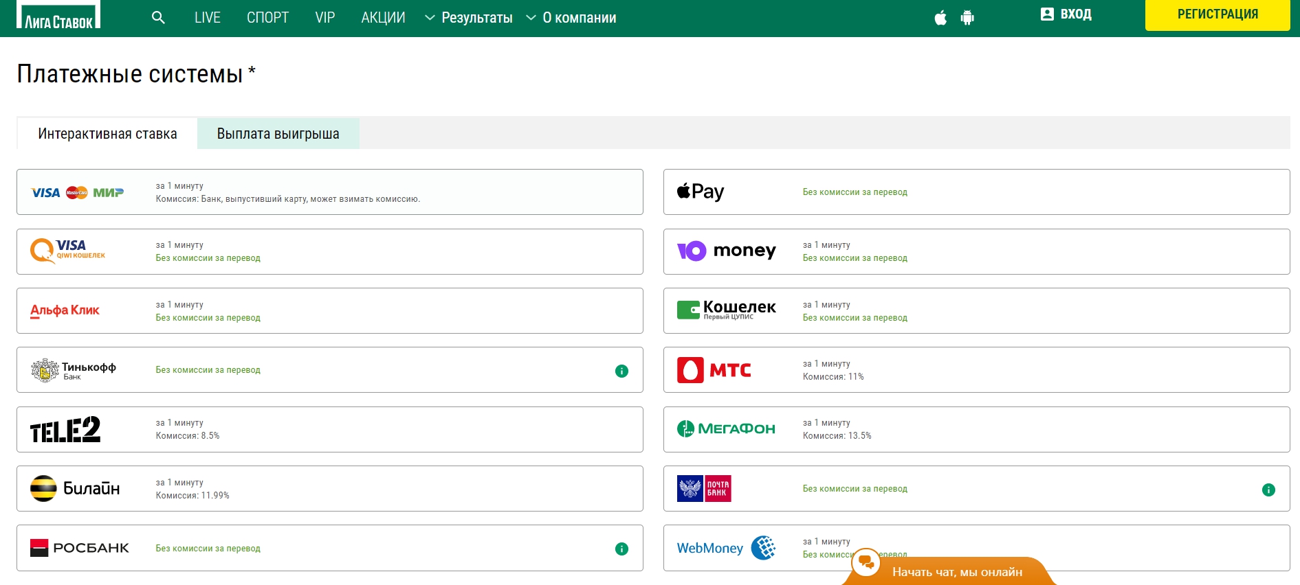 Способы пополнения депозита и вывод выигрыш